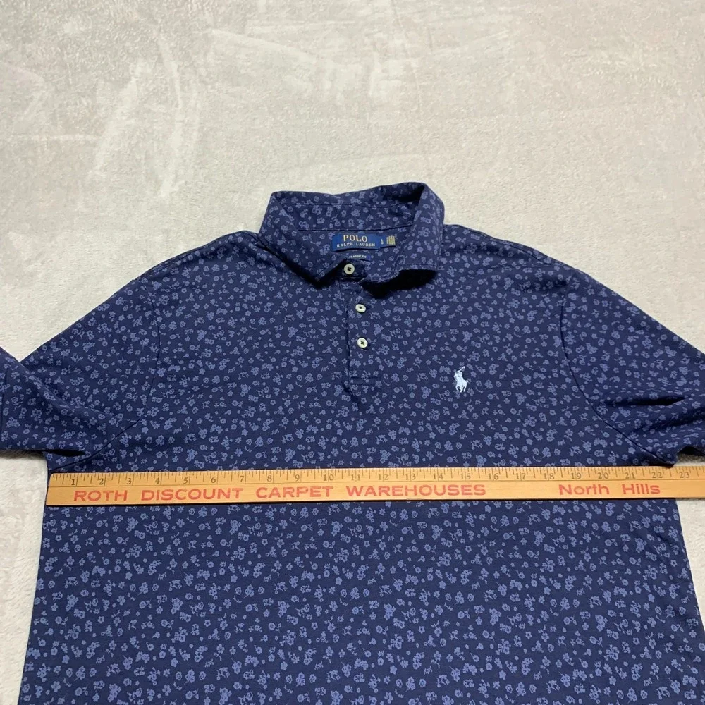 Recent Ralph Lauren Mens L Navy Blue Floral White Pony Pullover Polo Shirt‎